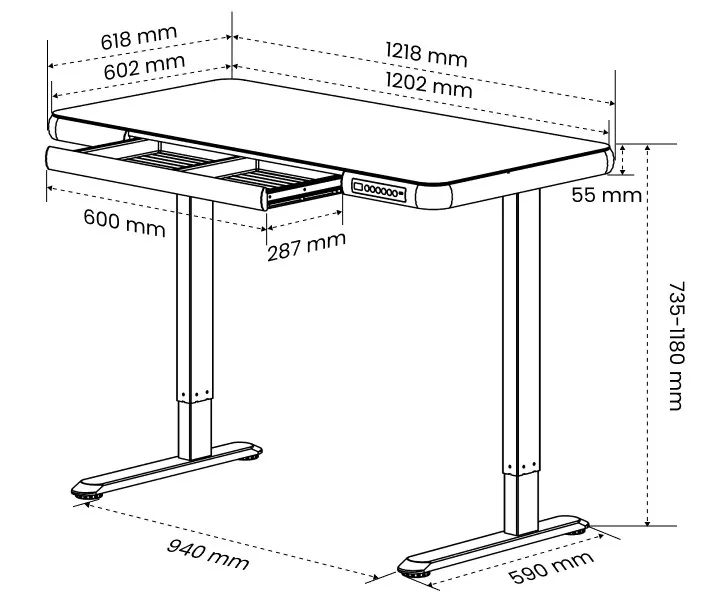 E7 Pro Standing Desk technical specifications