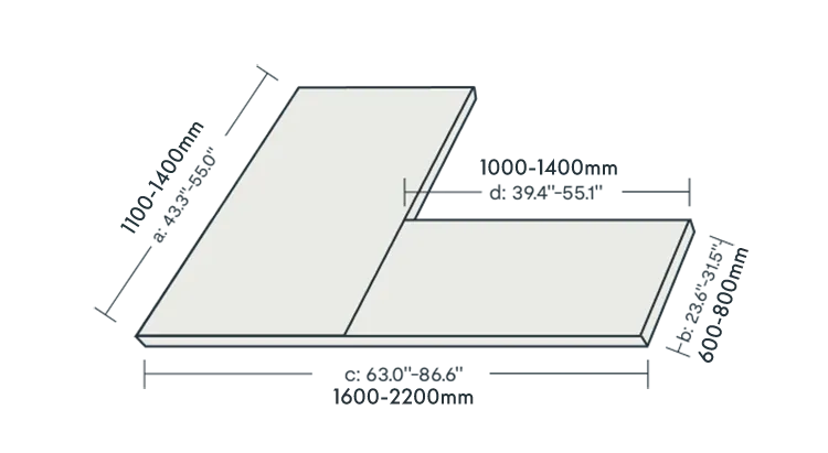 E7L Standing Desk desktop options