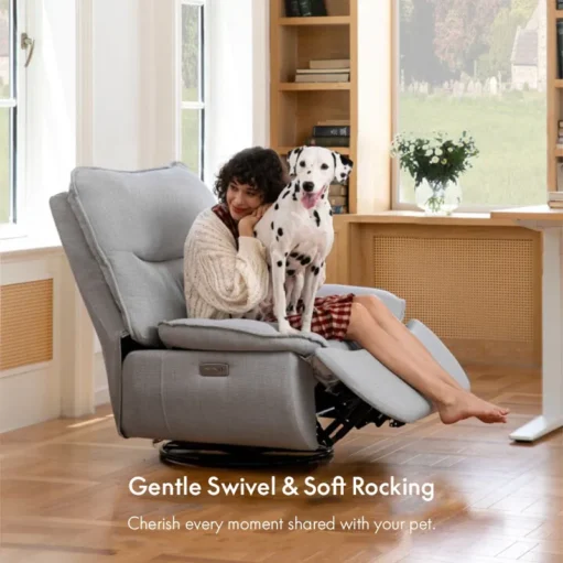 Swivel and Rocking Recliner with Sturdy Metal Base XR6 (Lotus) - Image 6