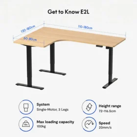 L Shaped Standing Desk E2L - Image 7