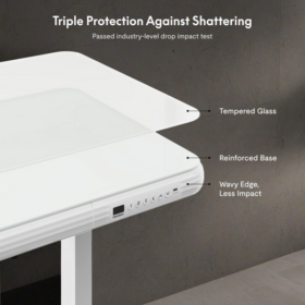 Comhar Standing Desk Glass Top with Round Corner Q3G - Image 9