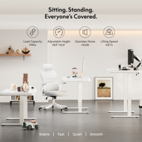 Comhar Standing Desk Glass Top with Round Corner Q3G - Image 10