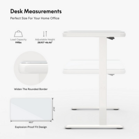 Comhar Standing Desk Glass Top with Round Corner Q3G - Image 6