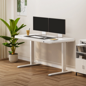 Alternative view of Comhar Standing Desk Glass Top with Round Corner Q3G