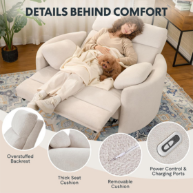 Mochi Oversized 1.5-Seater Power Recliner Chair - Image 5