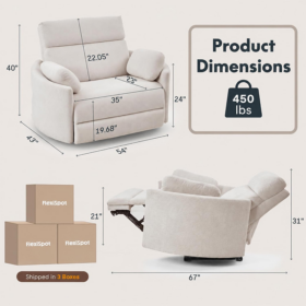 Mochi Oversized 1.5-Seater Power Recliner Chair - Image 12